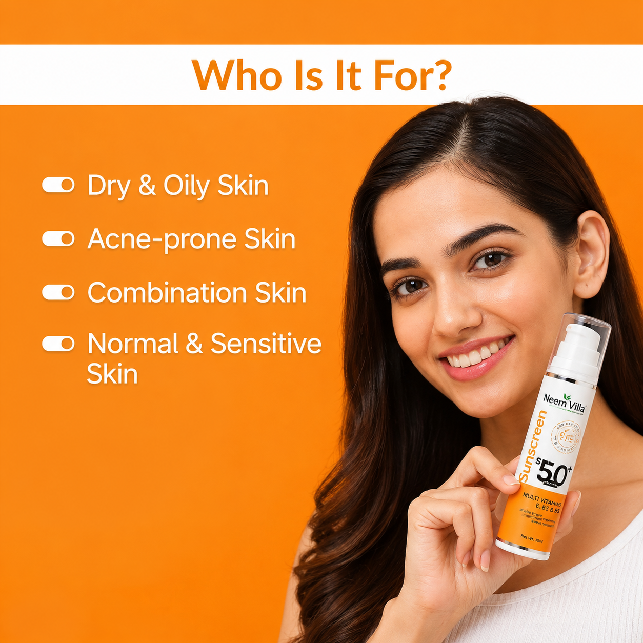 Neem Villa Sunscreen SPF 50+ PA++++ (30ml)